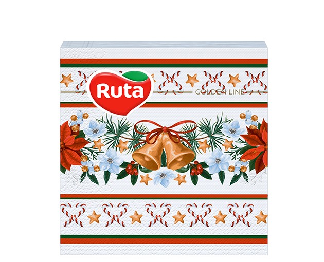 Ruta 2-layer New Year's napkin bells 20 pieces